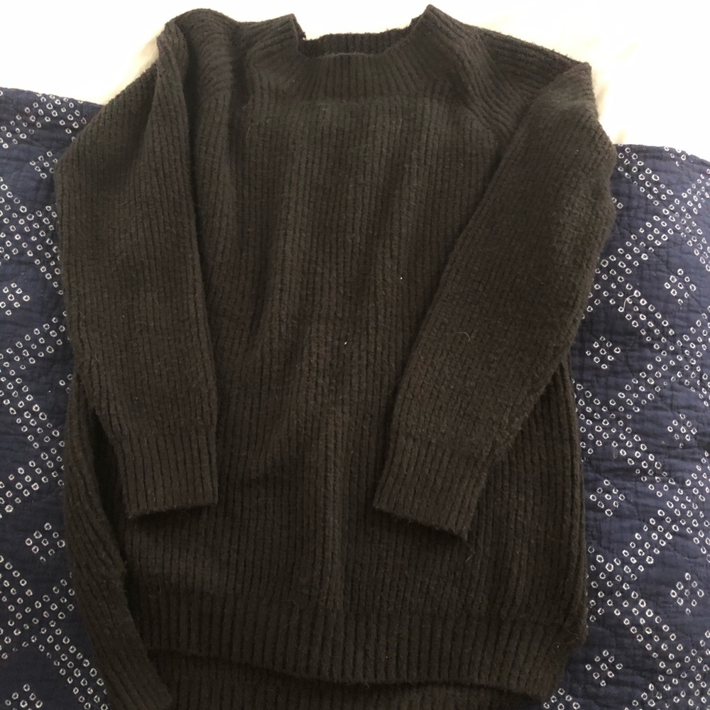 Oversized black ribbed sweater.SOLD
